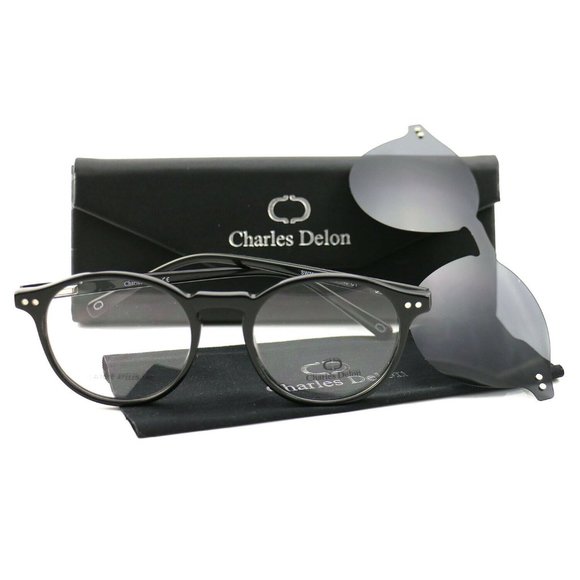 Charles Delon Round Women Black Plastic Frame main image 7